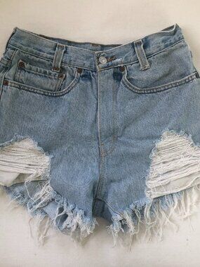 Levi's 505 Distressed Cut Off Jeans Shorts